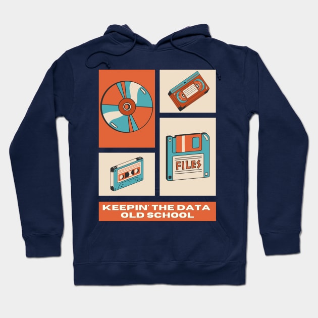 Keepin' The Data Old School (Retro Pink) | Geek Data Retro Design Hoodie by GeekFlex